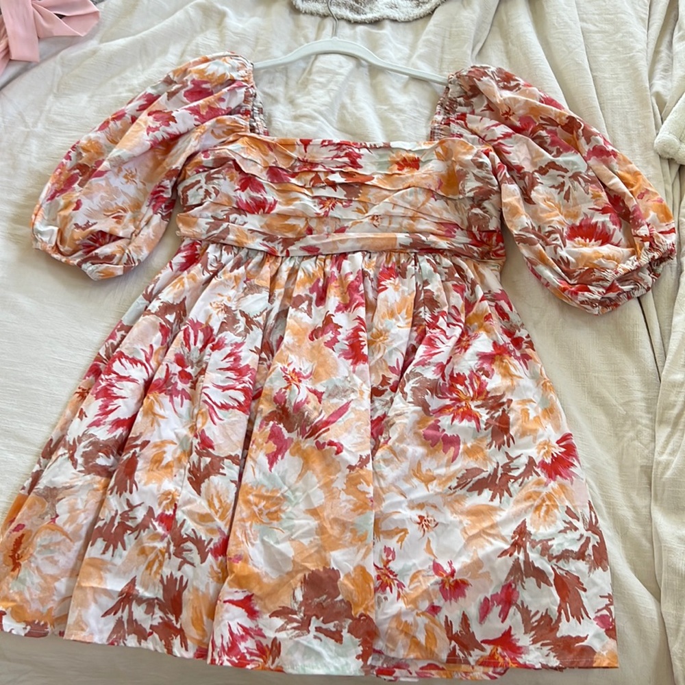 Abercrombie ruched bodice floral dress